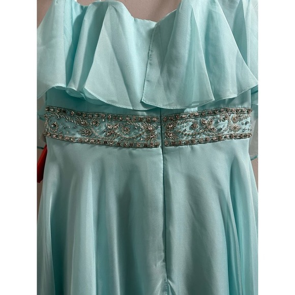 Mac Duggal FLOWY‎ OFF-THE-SHOULDER GOWN Mint - Picture 12 of 14